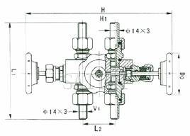 Structure of J23 SA Flowmeter Three-way Valve 