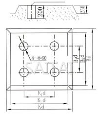  硬性联接基础预留螺栓孔