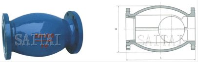 HQ44X单球微阻球形止回阀外形尺寸图